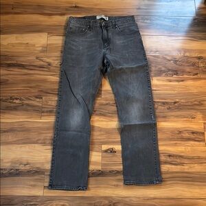 Wrangler Gray Straight-Leg Jeans with Subtle Fading